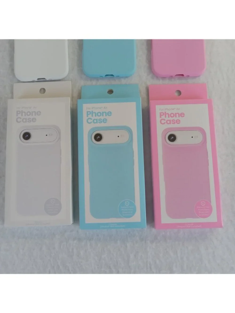 3 iPhone Air Slim Durable Lightweight TPU Phone Cases Covers Pink Blue White